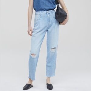 Closed Denim Pearl Relaxed Fit High Rise Jeans Distressed Rips Sz 31